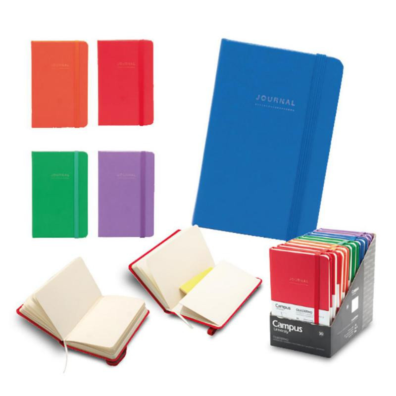 Libreta Encuadernada Campus University Journal A6 96 Hojas 80 g.con Goma Colores Surtidos