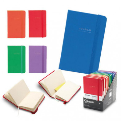 Libreta Encuadernada Campus University Journal A6 96 Hojas 80 g.con Goma Colores Surtidos