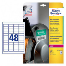 Etiquetas Avery A5 Polietileno Flexible Blancas 20ud.