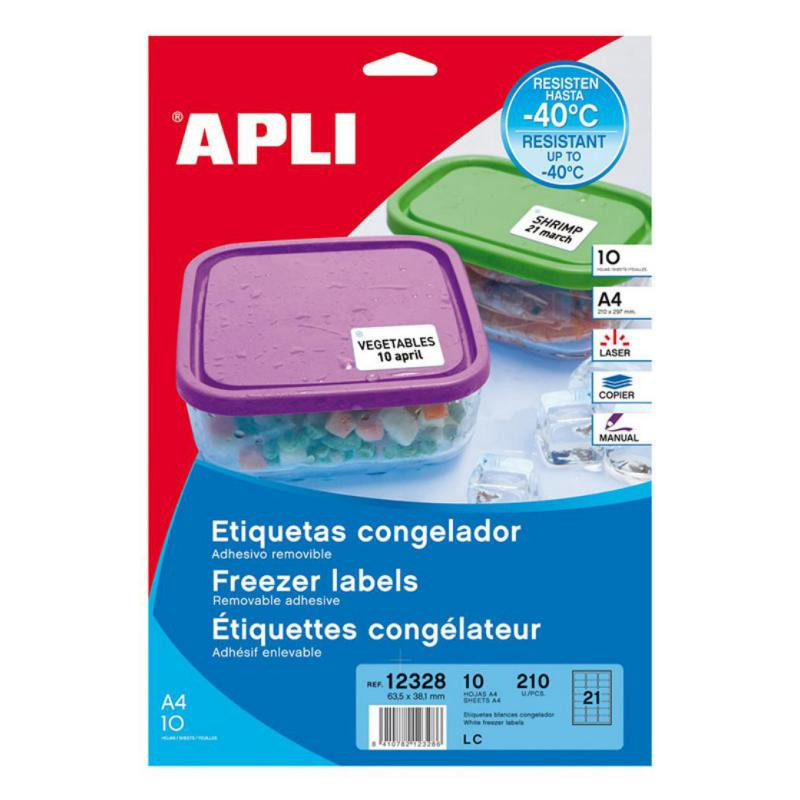 Etiquetas para Congelador Apli 63,mmx 38,1 mm 10 Hojas