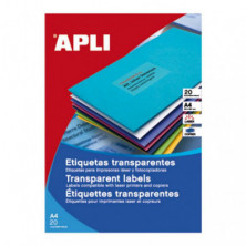 Etiquetas TraslÃºcidas Apli A4 99,1mmx38,1mm 14xhoja 20 Hojas