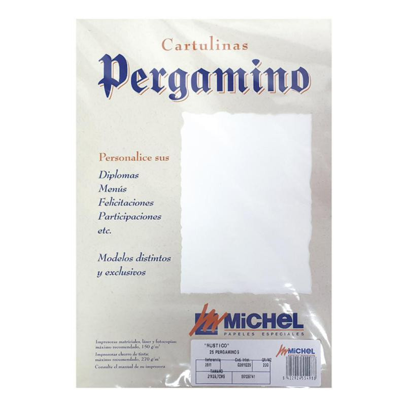 Papel Pergamino A4 RÃºstico 200g 25 Hojas Blanco