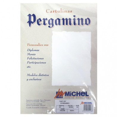 Papel Pergamino A4 RÃºstico 200g 25 Hojas Blanco