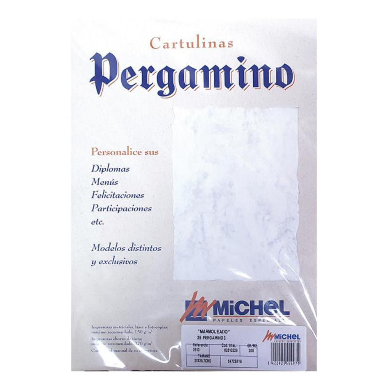 Papel Pergamino A4 Marmoleado 200g 25 Hojas Gris