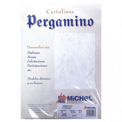 Papel Pergamino A4 Marmoleado 200g 25 Hojas Gris