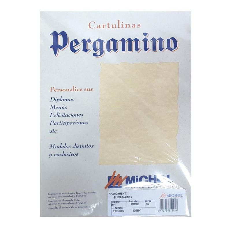 Papel Pergamino A4 Parchment 150g 25 Hojas Ocre