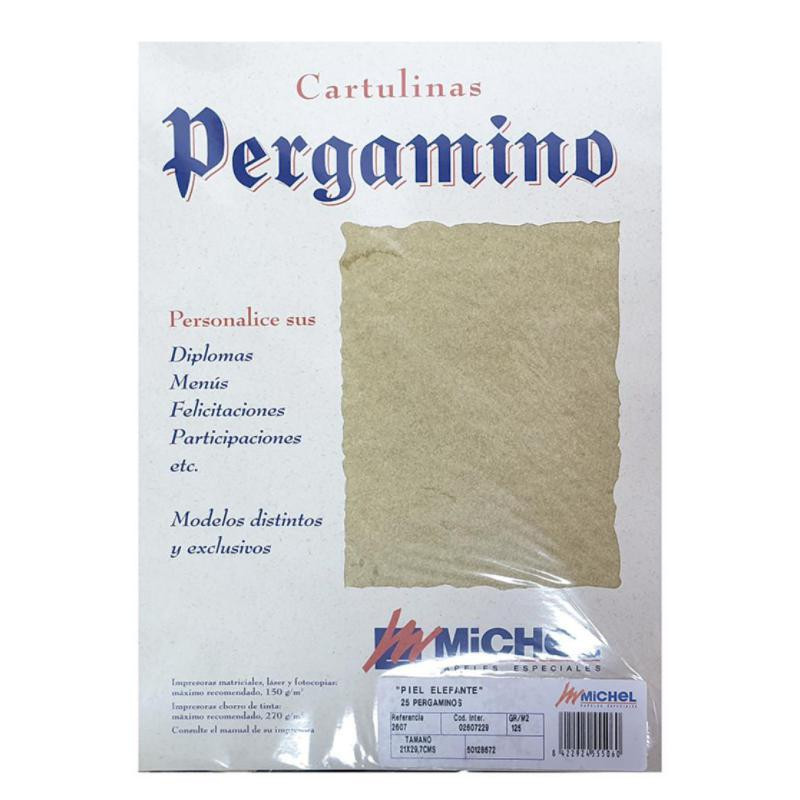 Papel Pergamino A4 Piel Elefante 125g 25 Hojas Color Pergamino