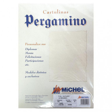 Papel Pergamino A4 Piel Elefante 125g 25 Hojas Color Hueso