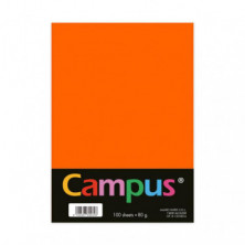 Papel A4 Campus 80g 100 Hojas Naranja NeÃ³n