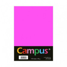 Papel A4 Campus 80g 100 Hojas Rosa NeÃ³n