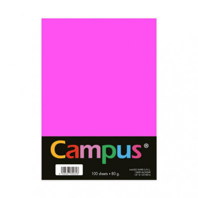 Papel A4 Campus 80g 100 Hojas Rosa NeÃ³n