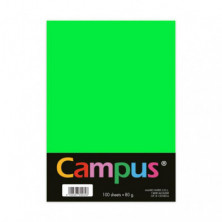 Papel A4 Campus 80g 100 Hojas Verde NeÃ³n