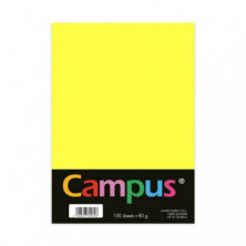 Papel A4 Campus 80g 100 Hojas Amarillo LimÃ³n