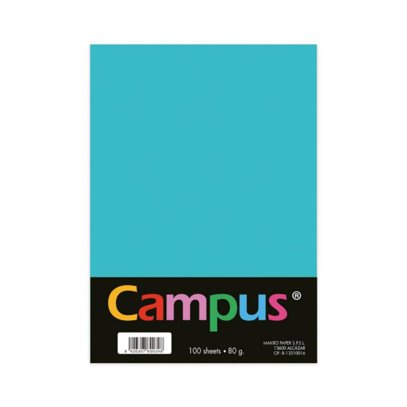 Papel A4 Campus 80g 100 Hojas Turquesa