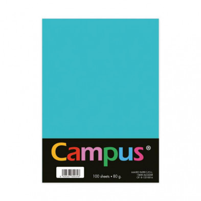 Papel A4 Campus 80g 100 Hojas Turquesa