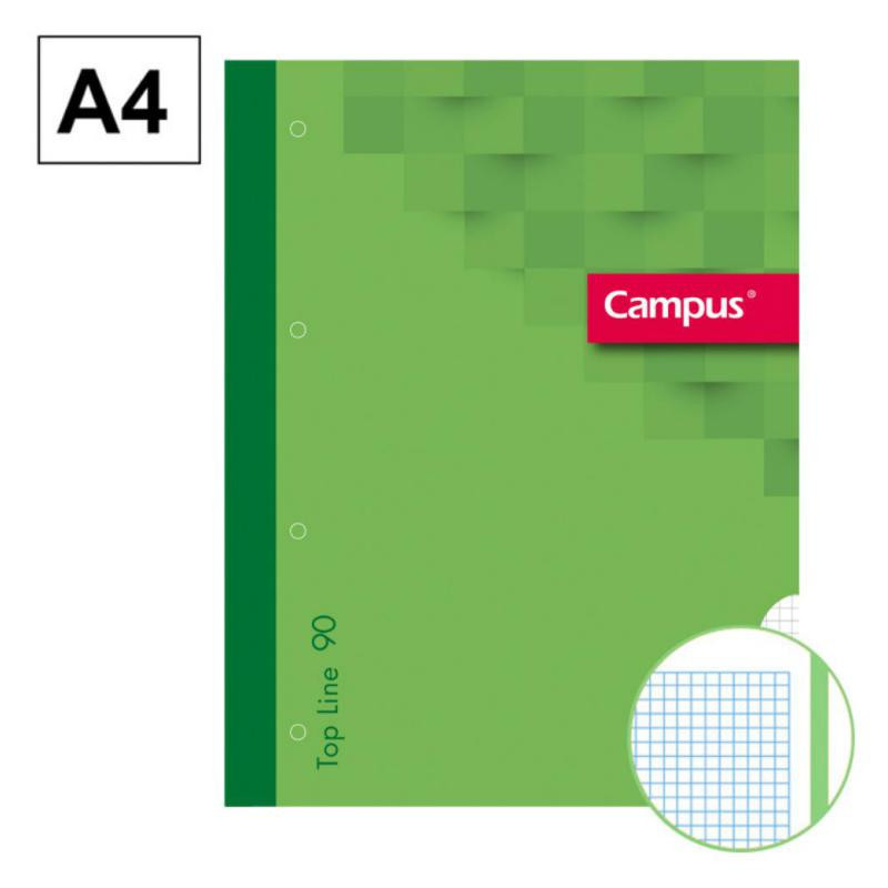 Bloc Encolado de Recambios Campus A4 80 Hojas 90g CuadrÃ­cula 5 mm Color Verde