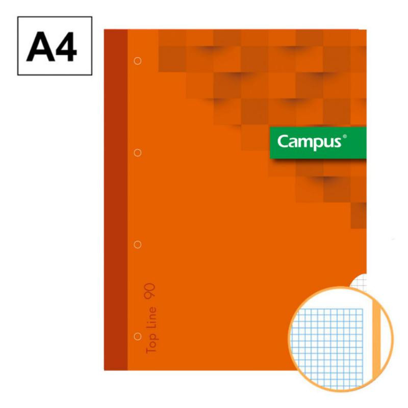 Recambio encolado Campus A4 4 taladros 90g 80h naranja cuadrÃ­cula 5mm