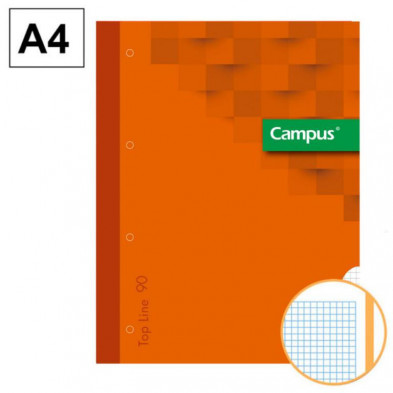 Recambio encolado Campus A4 4 taladros 90g 80h naranja cuadrÃ­cula 5mm