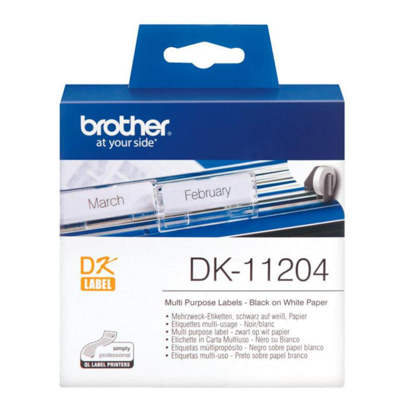 Etiquetas Brother DK11204 17x54mm multiuso 400u