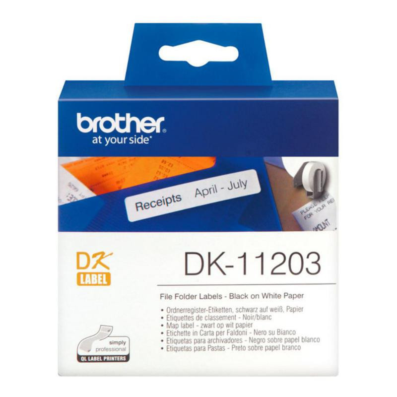 Etiquetas Brother DK11203 17x87 mm para carpetas 300u