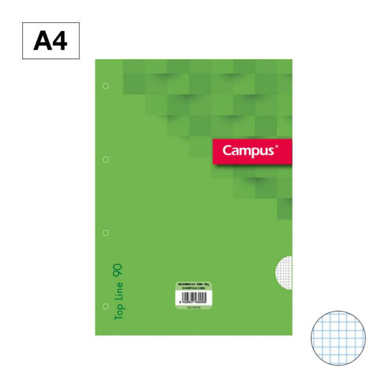 Recambios Campus A4 100 Hojas 90g CuadrÃ­cula 3 mm Verde