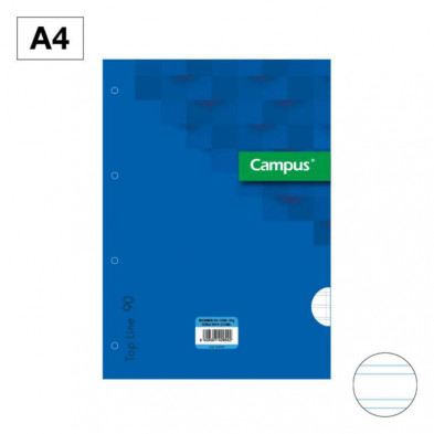 Recambio Campus A4 100 Hojas 90g Doble Linea 2,5 mm Azul