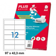 Etiquetas Autoadhesivas Plus Office 97mmx42,3mm Cantos Rectos 12xhoja 100 Hojas