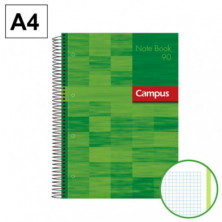 Bloc Espiral Campus A4 Tapa Extradura Microperforado 80 Hojas 90g CuadrÃ­cula 5 mm Verde