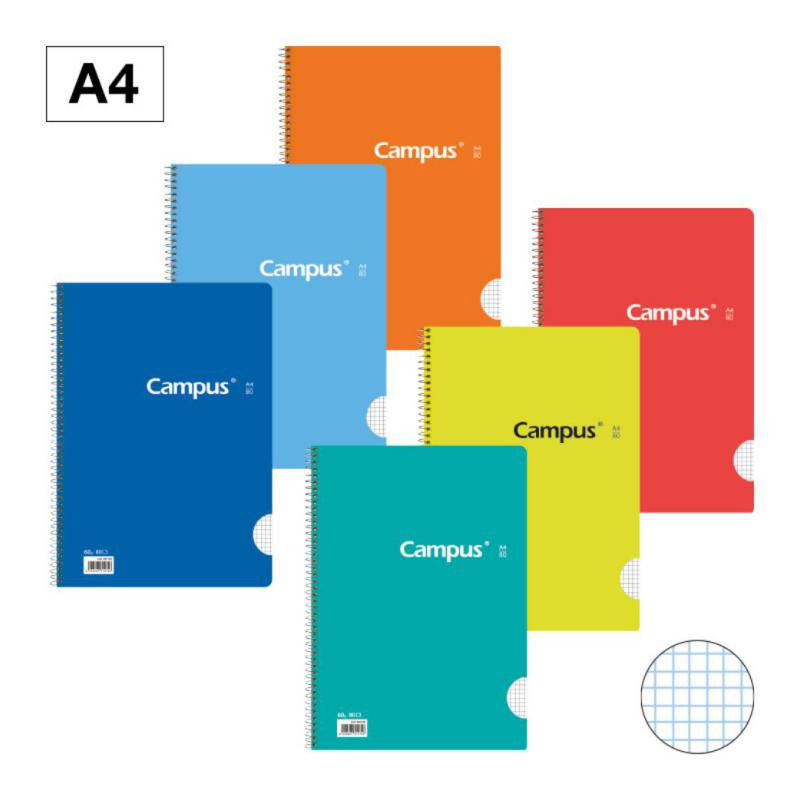 Bloc Espiral Campus A4 Tapa BÃ¡sica 80 Hojas 60g Milimetrado Mod. 46