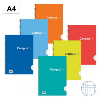 Bloc Espiral Campus A4 Tapa BÃ¡sica 80 Hojas 60g Milimetrado Mod. 46