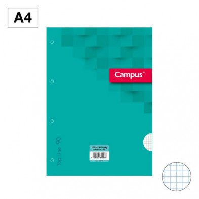 Recambio Campus A4 100 Hojas 90g CuadrÃ­cula 4 mm 4 Taladros