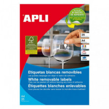 Etiquetas Removibles Apli Blancas 35,6mmx16,9mm Cantos Redondeados 2000ud.