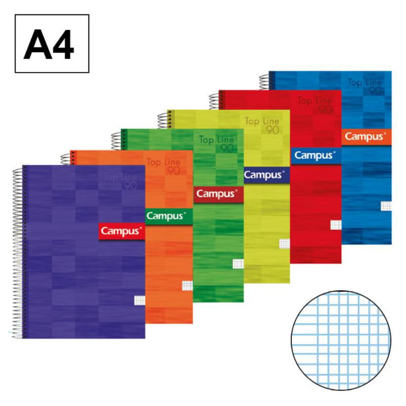 Bloc Espiral Campus A4 Tapa Extradura 80 Hojas 90g Milimetrado