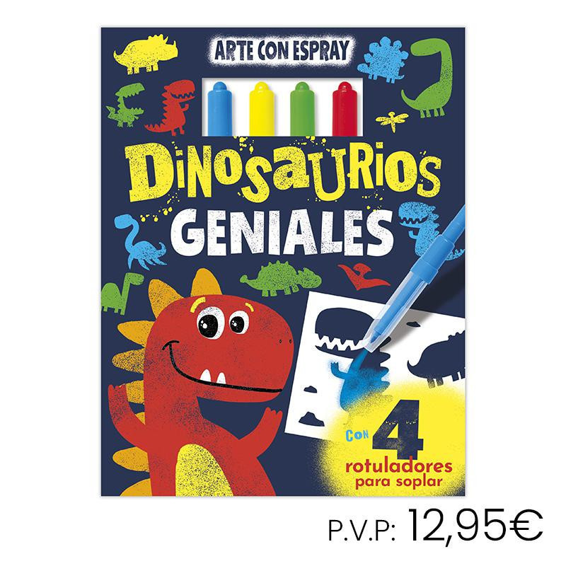 Libro Educativo Imagiland Arte con Espray Dinosaurios Geniales