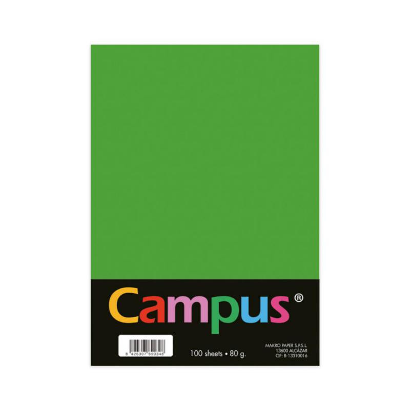 Papel A4 Campus 80g 100 Hojas Verde Manzana