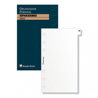 Separadores Agenda Plus Offcie 6 Taladros y 20 Hojas 5 "77x127 mm.