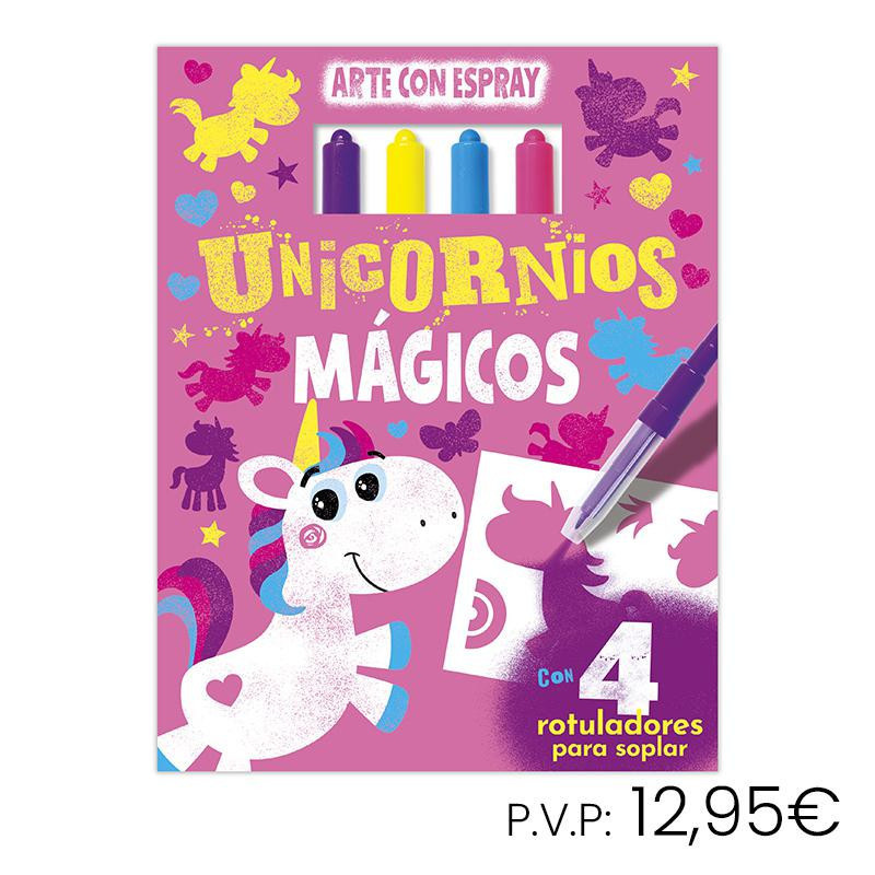 Libro Educativo Imagiland Arte con Espray Unicornios MÃ¡gicos