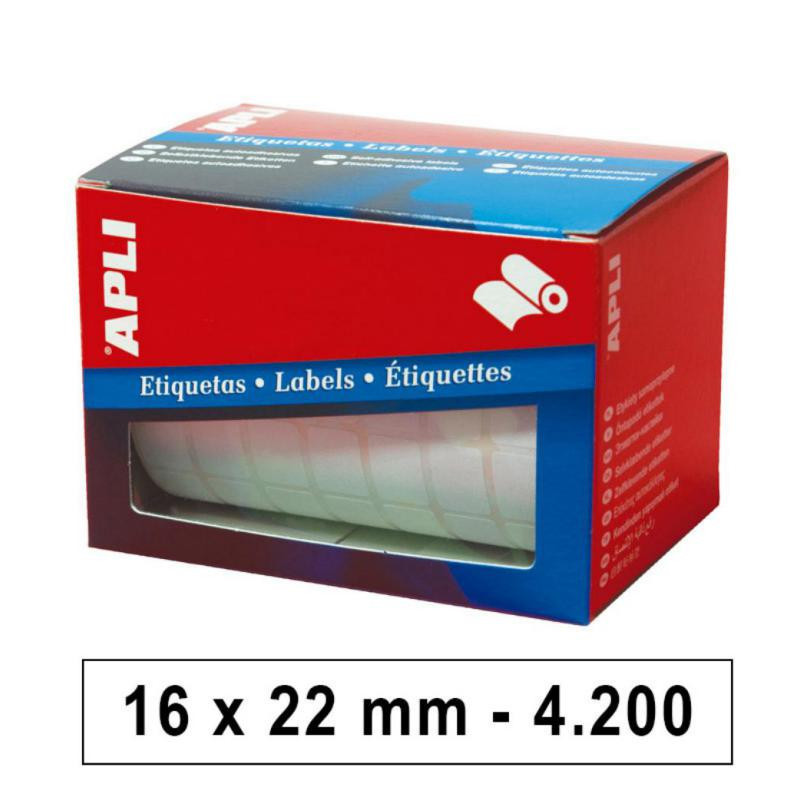 Etiquetas en Rollo Apli 16mmx22mm 4200ud.