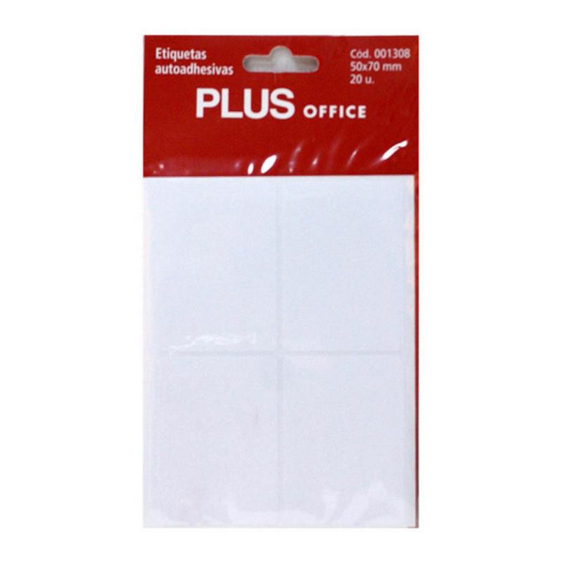 Etiquetas Autoadhesivas Plus Office 53mmx82mm 20 Etiquetas 5 Hojas