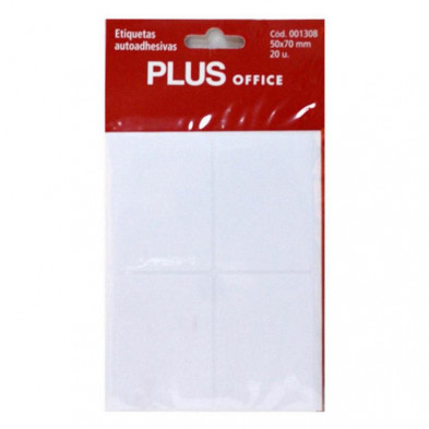 Etiquetas Autoadhesivas Plus Office 53mmx82mm 20 Etiquetas 5 Hojas