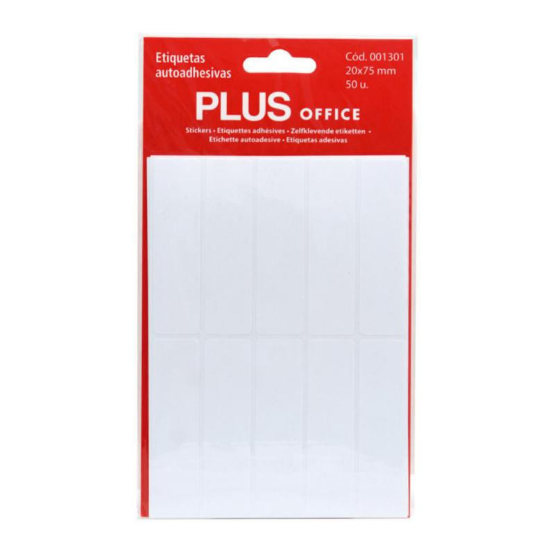 Etiquetas Autoadhesivas Plus Office 20mmx75mm 50 Etiquetas 5 Hojas