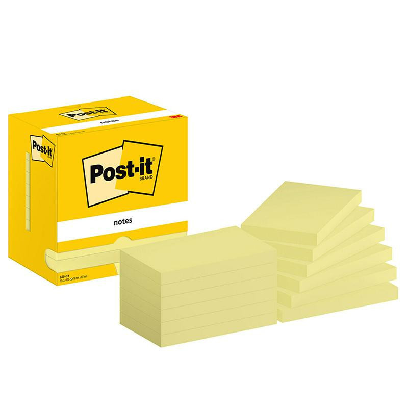 Bloc Notas Adhesivas Post-It 76mmx127mm Amarillas 100 Hojas