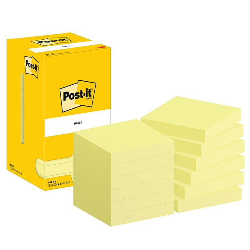 Bloc Notas Adhesivas Post-It 76mmx76mm Amarillas 100 Hojas