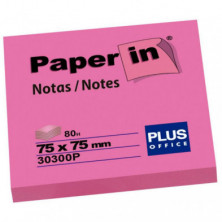 Bloc Notas Adhesivas Paper In Plus Office 75mmx75mm Rosa FlÃºor 80 Hojas