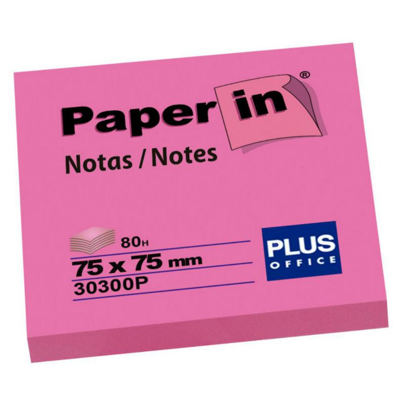 Bloc Notas Adhesivas Paper In Plus Office 75mmx75mm Rosa FlÃºor 80 Hojas