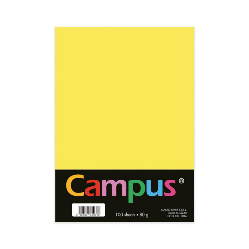 Papel A4 Campus 80g 100 Hojas Amarillo