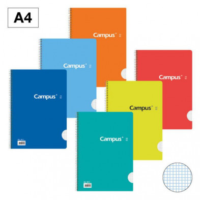 Bloc Espiral Campus A4 Tapa BÃ¡sica 80 Hojas 60g Milimetrado