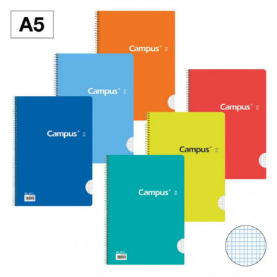 Bloc Espiral Campus A5 Tapa BÃ¡sica 80 Hojas 60g Milimetrado