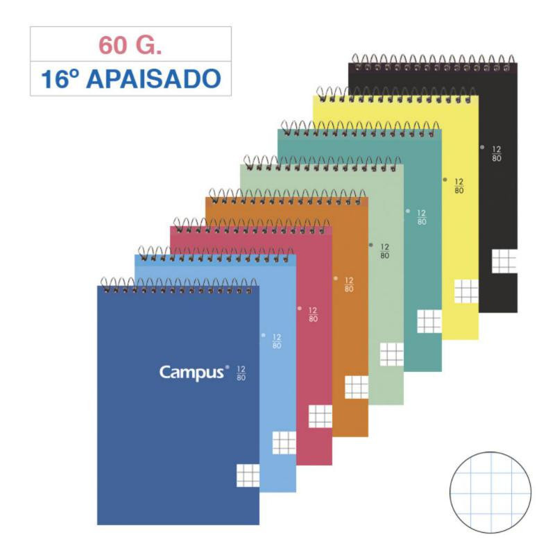 Bloc Espiral Campus 16Âº Apaisado Tapa BÃ¡sica 80 Hojas 60g CuadrÃ­cula 4 mm