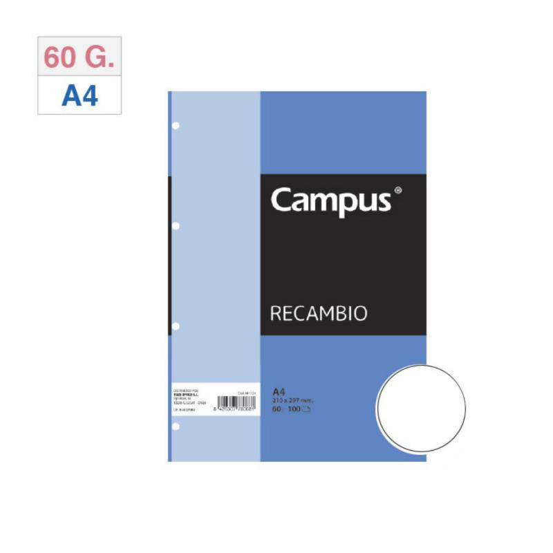 Recambio Archivador Campus A4 100 Hojas 60g Liso